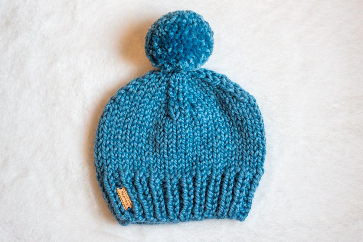 Mini Single Faux Fur Pom Pom Beanie