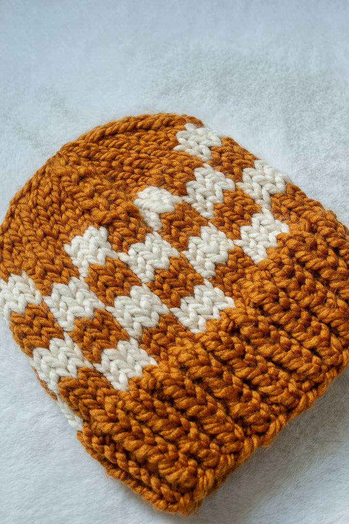 Matching Checkered Beanie & Cowl Set