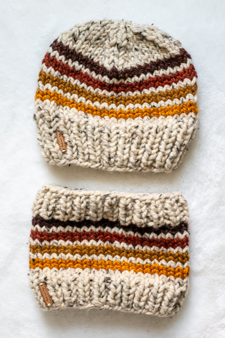 Matching Retro Trademark Beanie & Cowl Set