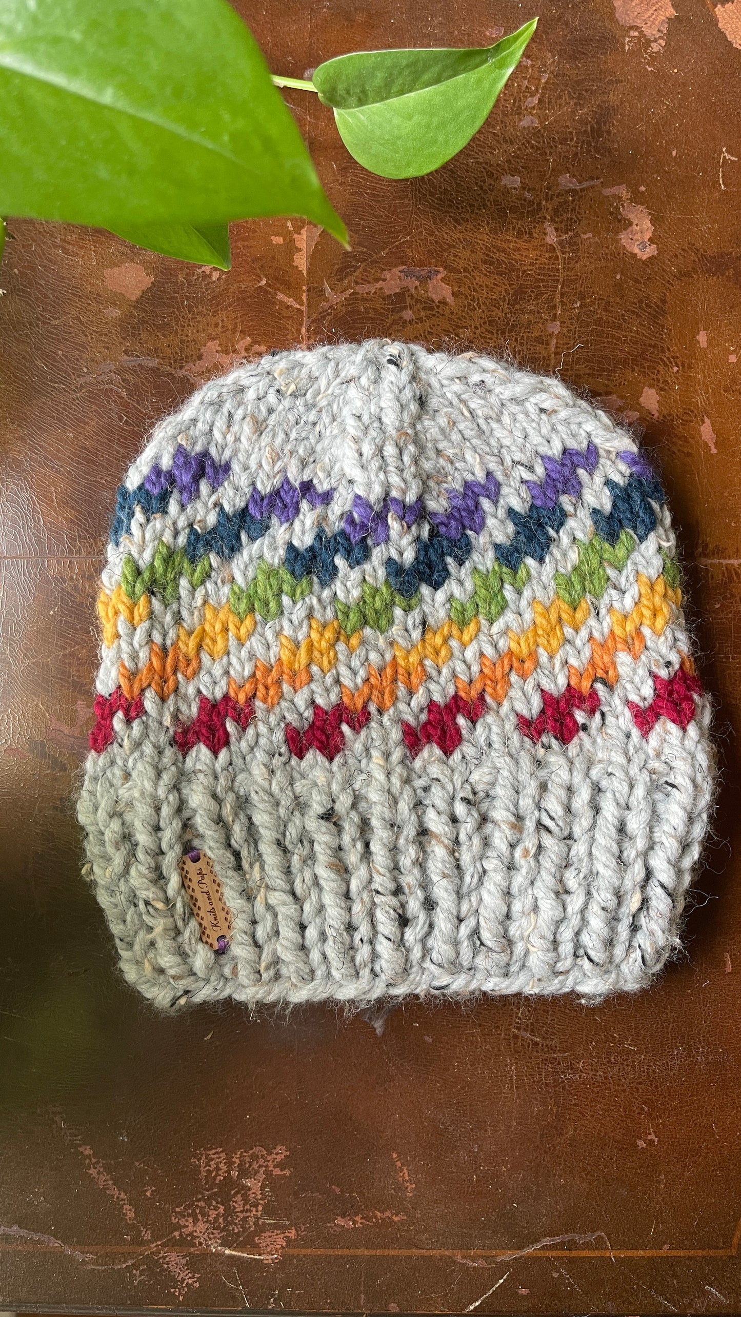Sample - Adult Spiral Rainbow Beanie