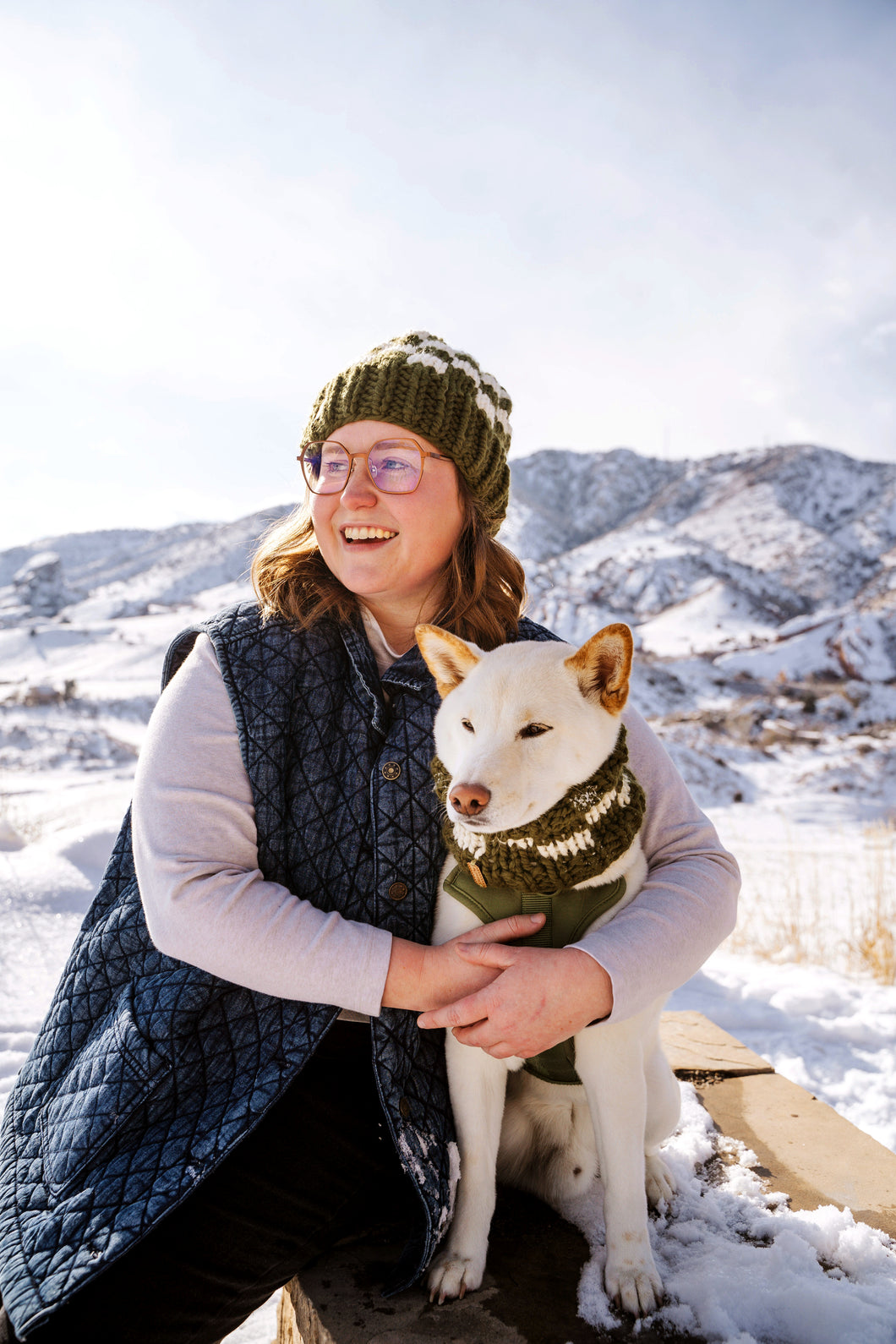 Matching Checkered Beanie & Cowl Set