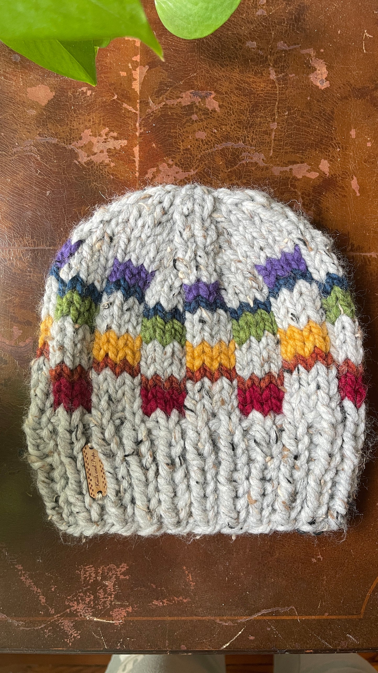 Sample - Adult Checkered Rainbow Beanie
