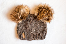 Load image into Gallery viewer, Mini Double Faux Fur Pom Pom Beanie
